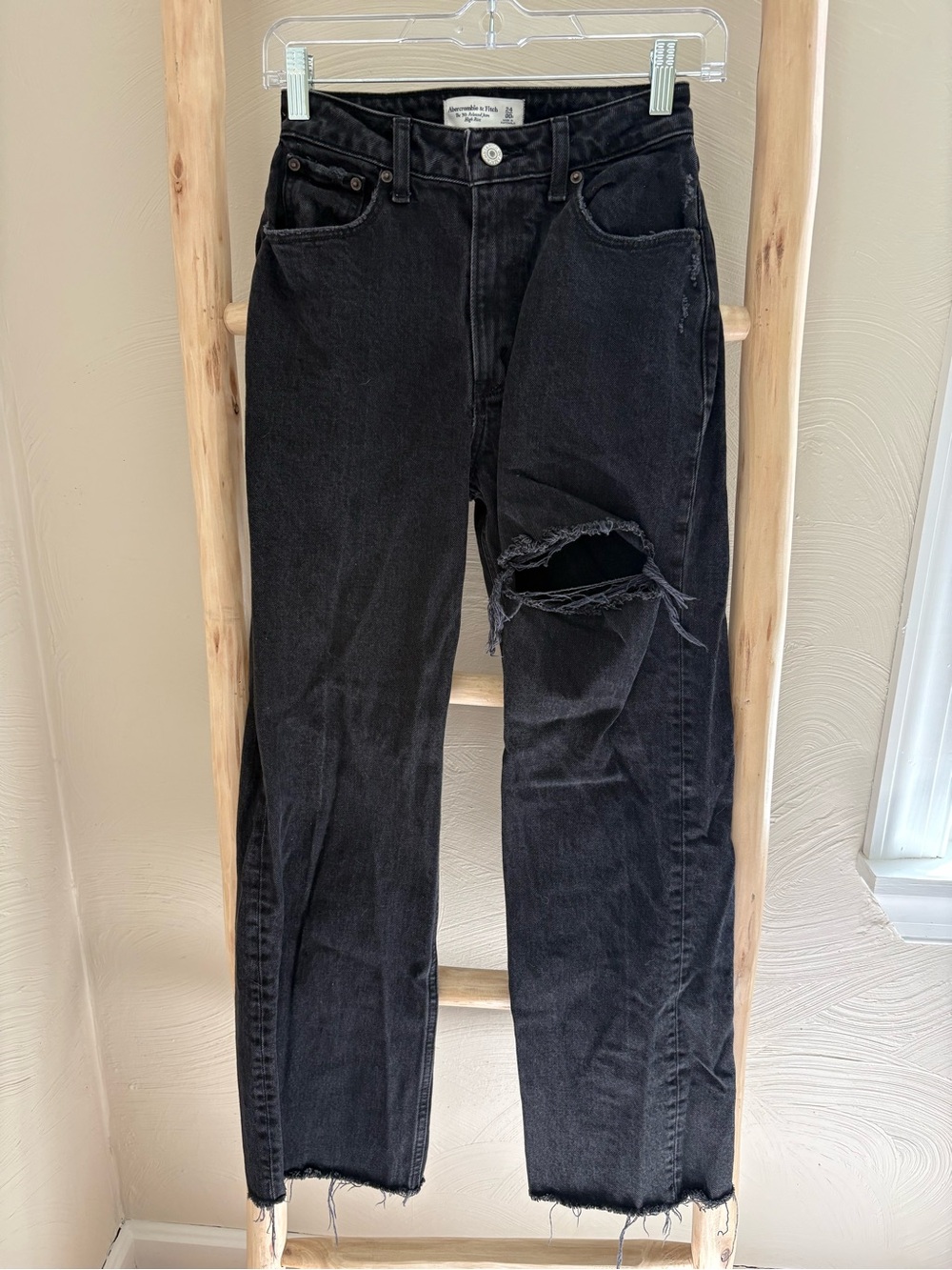 Abercrombie & Fitch Black Washed High-Rise Jeans